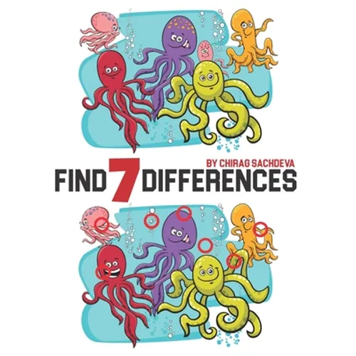 Find 7 Differences: Spot the Differences Picture Puzzles - Inside the Book you'll find 50+ Black and White Cartoon Illustration of Finding