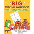 BIG Tracing Workbook with Little Monsters: Handwriting Practice and Pen Control for Kids ages 3 to 5 ** Trace Lines, Shapes, Letters and Numbers **