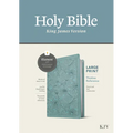 KJV Large Print Thinline Reference Bible, Filament Enabled (Leatherlike, Floral Leaf Teal, Red Letter)