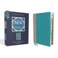 NIV Study Bible, Fully Revised Edition, Leathersoft, Teal/Gray, Red Letter, Thumb Indexed, Comfort Print