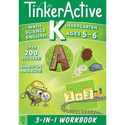 Tinkeractive Kindergarten 3-In-1 Workbook: Math, Science, English Language Arts