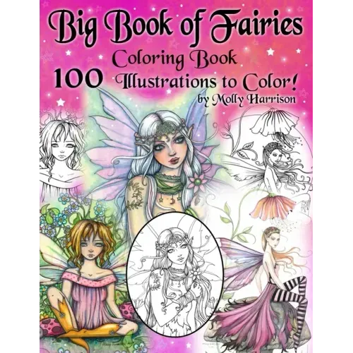 Big Book of Fairies Coloring Book - 100 Pages of Flower Fairies, Celestial Fairies, and Fairies with their Companions: 100 Line Art Illustrations to C
