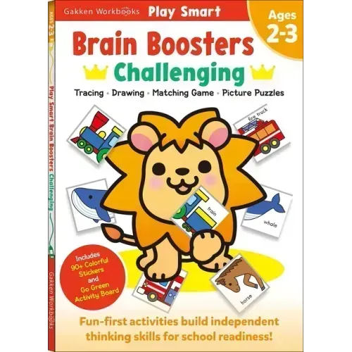Play Smart Brain Boosters: Challenging - Age 2-3: Pre-K Activity Workbook: Boost Independent Thinking Skills: Tracing, Coloring, Shapes, Cutting, Draw