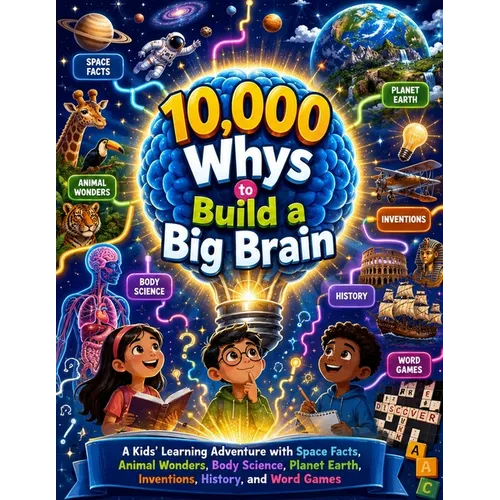 10,000 Whys to Build a Big Brain: A Kids' Learning Adventure with Space Facts, Animal Wonders, Body Science, Planet Earth, Inventions, History, and Wo
