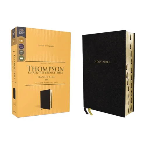 Kjv, Thompson Chain-Reference Bible, Handy Size, European Bonded Leather, Black, Red Letter, Thumb Indexed, Comfort Print
