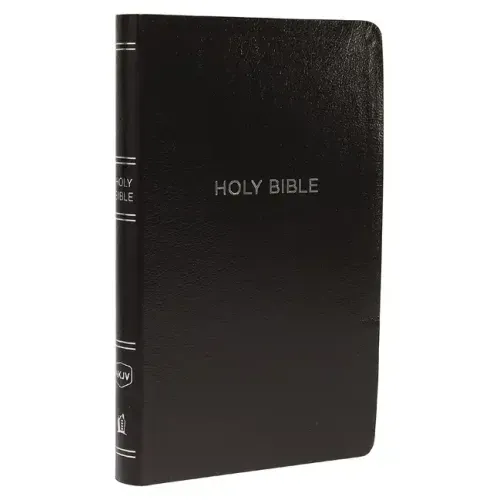 NKJV, Thinline Reference Bible, Leather-Look, Black, Red Letter Edition, Comfort Print