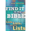 Find It in the Bible: Lists, Lists, and More Lists