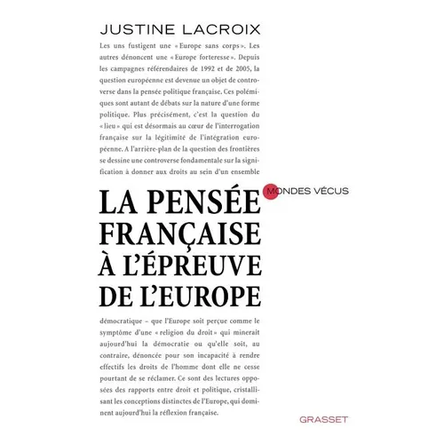 La pensée française à l'épreuve de l'europe