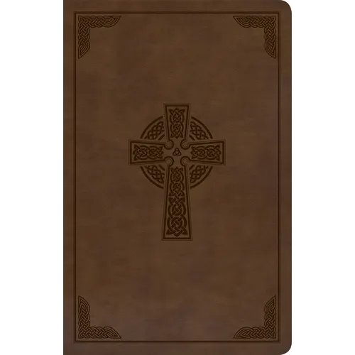 KJV Large Print Personal Size Reference Bible, Brown Celtic Cross Leathertouch, Indexed
