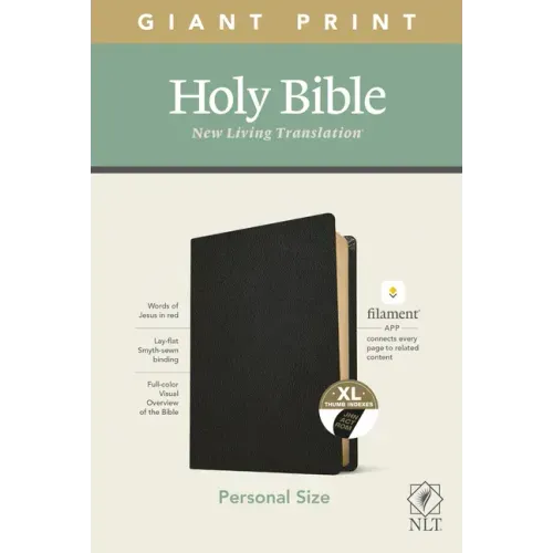NLT Personal Size Giant Print Bible, Filament Enabled Edition (Red Letter, Genuine Leather, Black, Indexed)