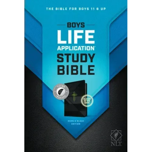 NLT Boys Life Application Study Bible, Tutone (Leatherlike, Neon/Black, Indexed)