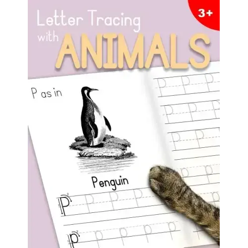 Letter Tracing With Animals: Learn the Alphabet - Handwriting Practice Workbook for Children in Preschool and Kindergarten - Lilac-Peach Cover