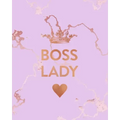 Boss Lady: Inspirational Quote Notebook, Beautiful Pink Marble and Rose Gold - 8 x 10, 120 College Ruled Pages