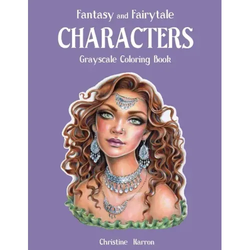 Fantasy and Fairytale CHARACTERS Grayscale Coloring Book