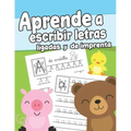 Aprende a escribir letras ligadas y de imprenta: Cuaderno de Escritura para Niños de 3 a 6 años Libro para Aprender a Escribir Ejercicios de Escritura