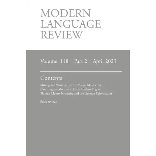 Modern Language Review (118: 2) April 2023