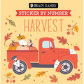 Brain Games - Sticker by Number Compact Edition: Harvest 7x7 Inches Cozy Fall Activity & Thanksgiving Gift, Travel Size Activity Book for Adults & Kid