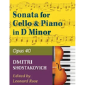 Shostakovich Sonata in d minor--opus 40 for cello and piano