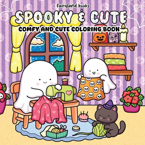 Spooky & Cute: Coloring Book for Adults & Teens Adorable Creepy Creatures & Cozy Hygge Scenes (Comfy & Cute Coloring)