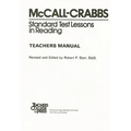 McCall-Crabbs Standard Test Lessons in Reading, Teachers Manual/Answer Key