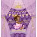 It's a Princess: Square Hardcover Baby Shower Guest Book with African American Royal Black Girl Purple Theme, Wishes and Advice for Baby, Personalized