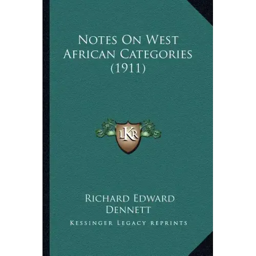 Notes on West African Categories (1911)