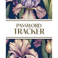 XL Large Print Password Tracker (Purple Irises on Navy): 8"x10" 450+ Alphabetical Password Logbook for Easy Organization; Perfect for Seniors with its