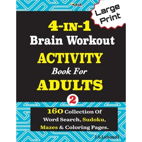 4-IN-1 Brain Workout ACTIVITY Book For ADULTS