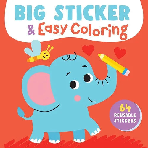 Big Sticker & Easy Coloring (Elephant): 64 Reusable Stickers