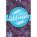 Contacts & Addresses: Blue and Purple Modern Flower Design
