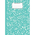 Marble Notebook A4: Turquoise Marble College Ruled Journal
