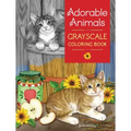 Adorable Animals Grayscale Coloring Book