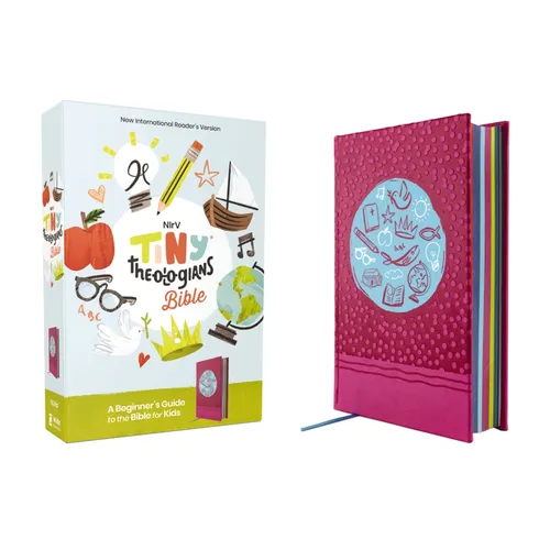 Nirv, Tiny Theologians Bible, Leathersoft Over Board, Pink, Comfort Print: A Beginner's Guide to the Bible - For Kids