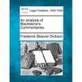 An Analysis of Blackstone's Commentaries.