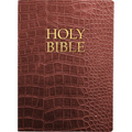 Kjver Holy Bible, Large Print, Walnut Alligator Bonded Leather, Thumb Index: (King James Version Easy Read, Red Letter, Burgundy)