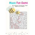 Maze Fun Game: 50 Maze Games Puzzles for Boys & Girls, Age 6+, Large Print, 1 Game Per Page