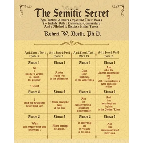 Semitic Secret: The Semitic Secret-How Biblical Authors Organized their Books to Include Both a Dictionary/Commentary and a Method to Disclose Scribal