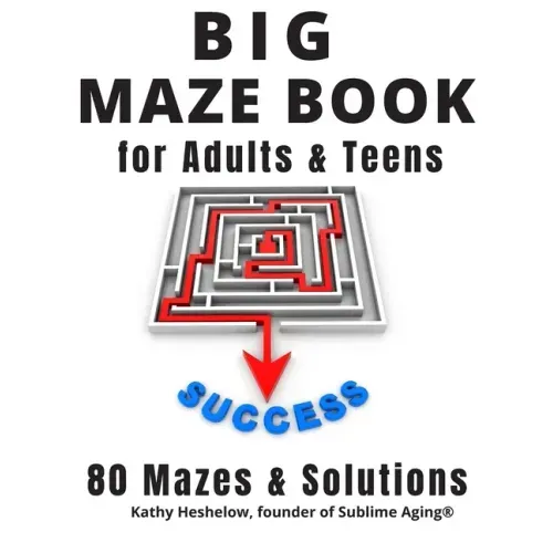 Big MAZE Book for Adults and Teens, 80 Mazes and Solutions: Challenging Maze Brain Teasers for Endless Fun