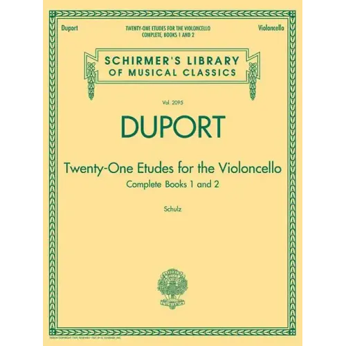 Duport - 21 Etudes for the Violoncello, Complete Books 1 & 2: Schirmer Library of Classics Volume 2095