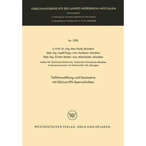Teilchenzählung und Dosimetrie mit Silizium-PN-Sperrschichten