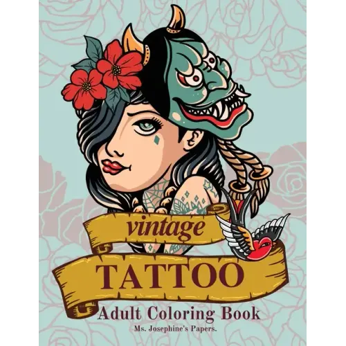 Vintage Tattoo Coloring Book