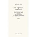 First Philosophy, or Ontology: Treated According to the Scientific Method, Containing the Principles of All Human Cognition