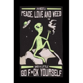 I Am Mostly Peace Love And Weed And A Little F*ck Yourself: Cannabis Graphic Jorunal Book For Marijuana Smoker 120 Pages DINA5