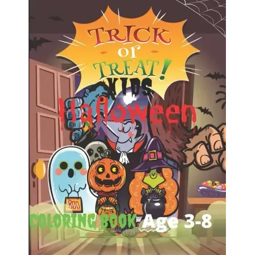 Kids halloween coloring book: Age 3-8