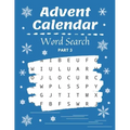 Advent Calendar Word Search: Christmas Puzzle Activity Book with Coloring Part Holiday Countdown for Gift