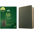 NLT Life Application Study Bible, Third Edition (Genuine Leather, Olive Green, Red Letter)
