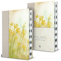 KJV Holy Bible, Giant Print Large Format, Hardcover Yellow Floral Design with Cloth with Ribbon Marker, Red Letter, and Thumb Index