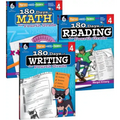180 Days(tm) Reading, Writing and Math for Grade 4: 3-Book Set: Practice, Assess, Diagnose