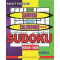 Adult puzzles. Big Samurai and Calcudoku 9x9 Sudoku. Medium - hard levels.: Very large font.