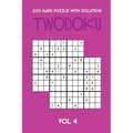 200 Hard Puzzle With Solution Twodoku Vol 4: Two overlapping Sudoku, puzzle booklet, 2 puzzles per page